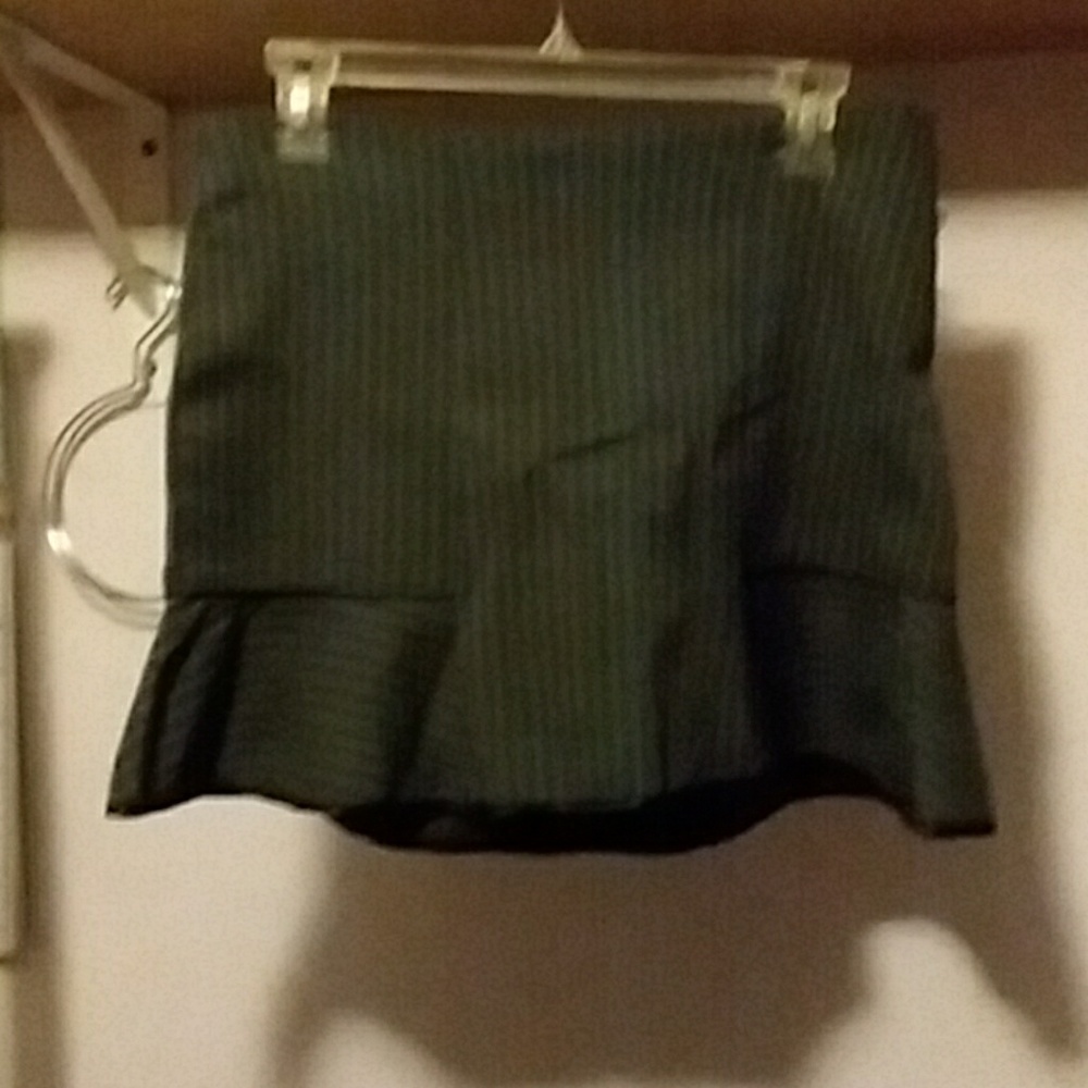 Grey Pinstriped Mini Skirt